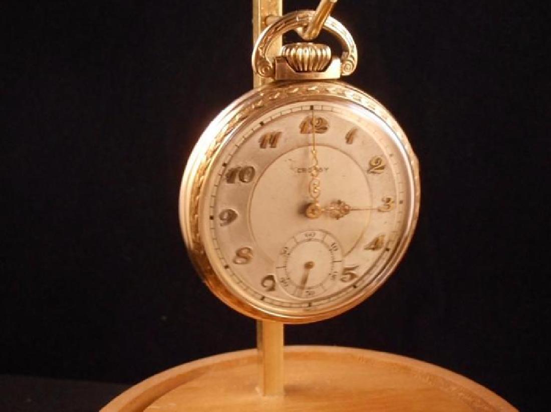 Everbrite Watch Co Crosby 1930s 21J size 16 - 10KRGF: Everbrite Watch Co Crosby 1930s 21J size 16 - 10KRGF stem set and wind open face screw back and bezel | In good condition running when tested.