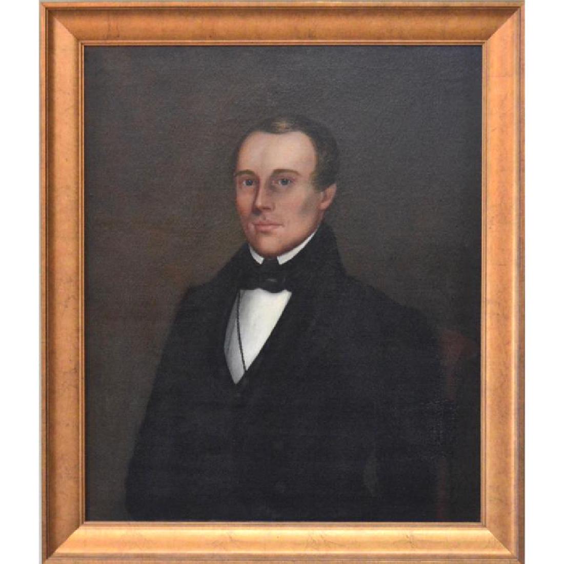 19th Century Museum Quality Folk Art Oil Painting: A Remarkable Museum Quality Folk Art Painting by the renowned American Folk Art painter Ammi Phillips (American, 1788 Ð 1865) | Entitled "Portrait of a Gentleman" | 19th century Oil on canvas | No di