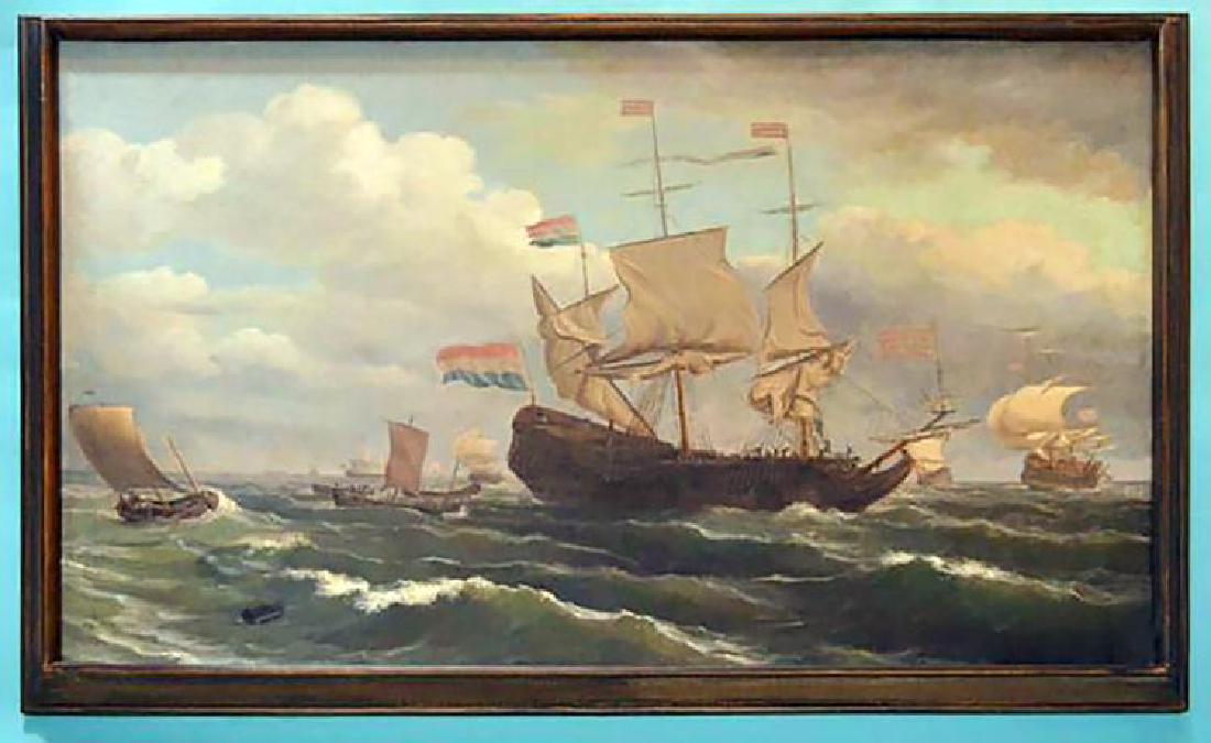 Large Original Louis Barnaba Nautical Oil Painting (1 of 2)
