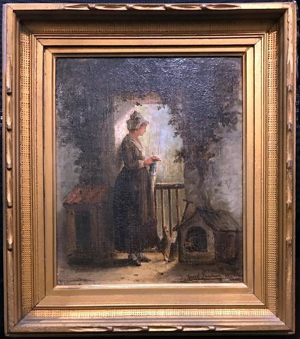 19th C.French Portrait Oil Painting By Ernest Binchard: 19th Century Portrait Oil Painting by T. Ernest Binchard (sp) | Oil on Board | Signed and dated in the lower right corner with what appears to be "T. Ernest Binchard - 1874" | Strongly resembles Ernes