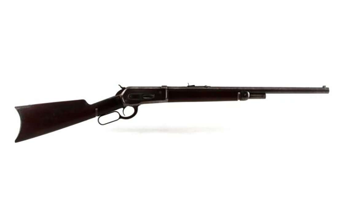 Model 1886 Winchester 40-82 Lever Action Rifle: Antique Winchester Rifle - Model 1886 Winchester 40-82 Lever Action Rifle | A Special Order; Extra Light Rifle with a 22"€ barrel and 1/2 magazine | S/N 35371 (1889) manufacturer, No. 2 Marble fr