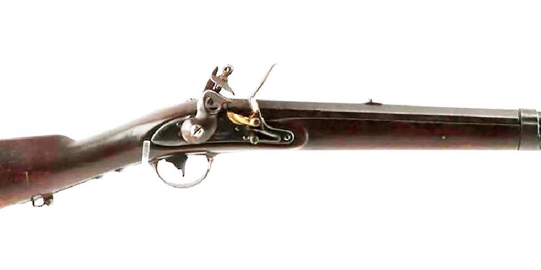 U.S. Model 1814 Deringer (Philadelphia) Flintlock Rifle: A scarce U.S. Model 1814 Flintlock Rifle by Deringer, Philadelphia-made | Henry Derringer Model 1814 Contract manufactured in Philadelphia, 1814-1817 | Standard Lock Markings - lock-plate marked US ov