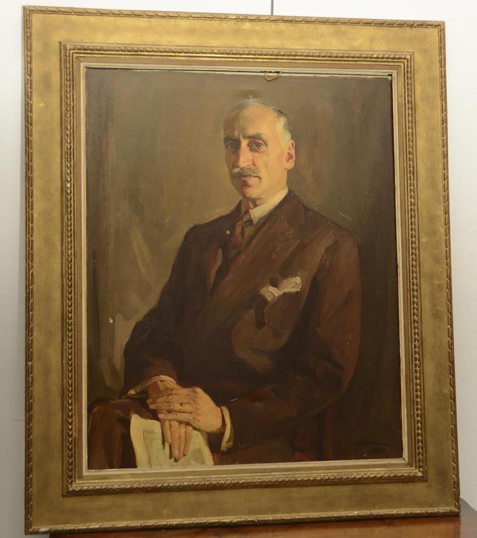 Portrait of Wildenstein by Fritz Werner: Fritz Werner (American, 1898-1984), Wildenstein family portrait, oil on canvas, signed and dated "Werner 1935" lower right.