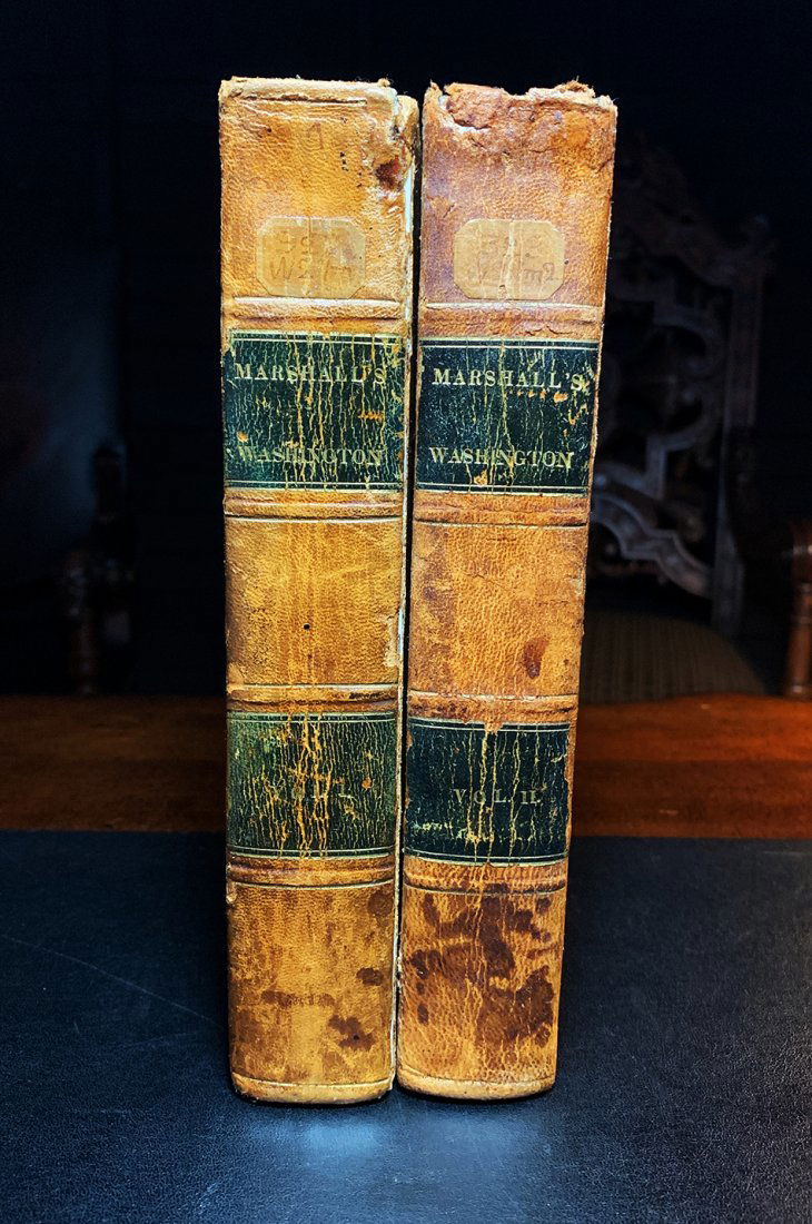 2v Set Antique Leather THE LIFE OF GEORGE WASHINGTON: THE LIFE OF GEORGE WASHINGTON by John Marshall (1755-1835) & Bushrod Washington (1762-1829)(Nephew of George Washington) | Published Philadelphia by James Crissy, 1832 - revised second edition under t