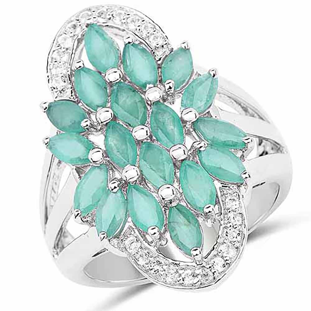 Emerald Cocktail Ring - 2.74 Carats Genuine Emeralds (1 of 1)