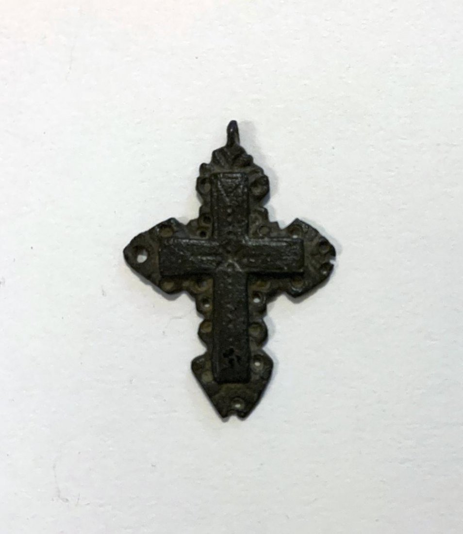 Byzantine Decorated Bronze Cross Pendant (1 of 5)