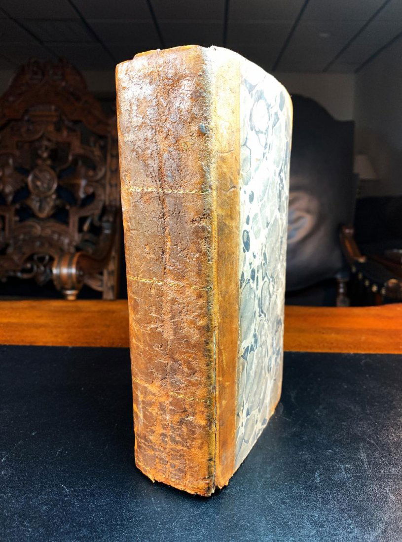 1828 CRITICAL PRONOUNCING DICTIONARY by John Walker: Antique Reference Book Entitled CRITICAL PRONOUNCING DICTIONARY by John Walker (1732 â€“ 1807) | Published in New York by Collins & Hannay, 1828 | 1/2 Leather over marbled boards; Tanning to marg