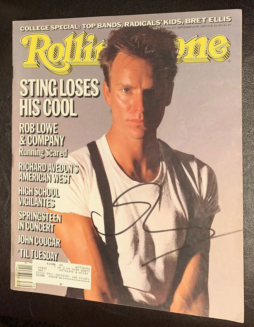 Rare Sting Signed Rolling Stones Magazine w/ COA (1 of 3)
