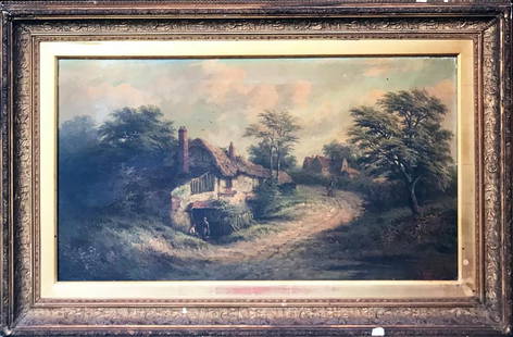 English Landscape Oil Painting by William R. Stone Jr.: A 19th Century English Landscape Oil Painting by acclaimed and well-listed English Landscape artist William R. Stone Jr. (1842-1913) Entitled A LANE IN KENT | Oil on Canvas | Signed and dated by the