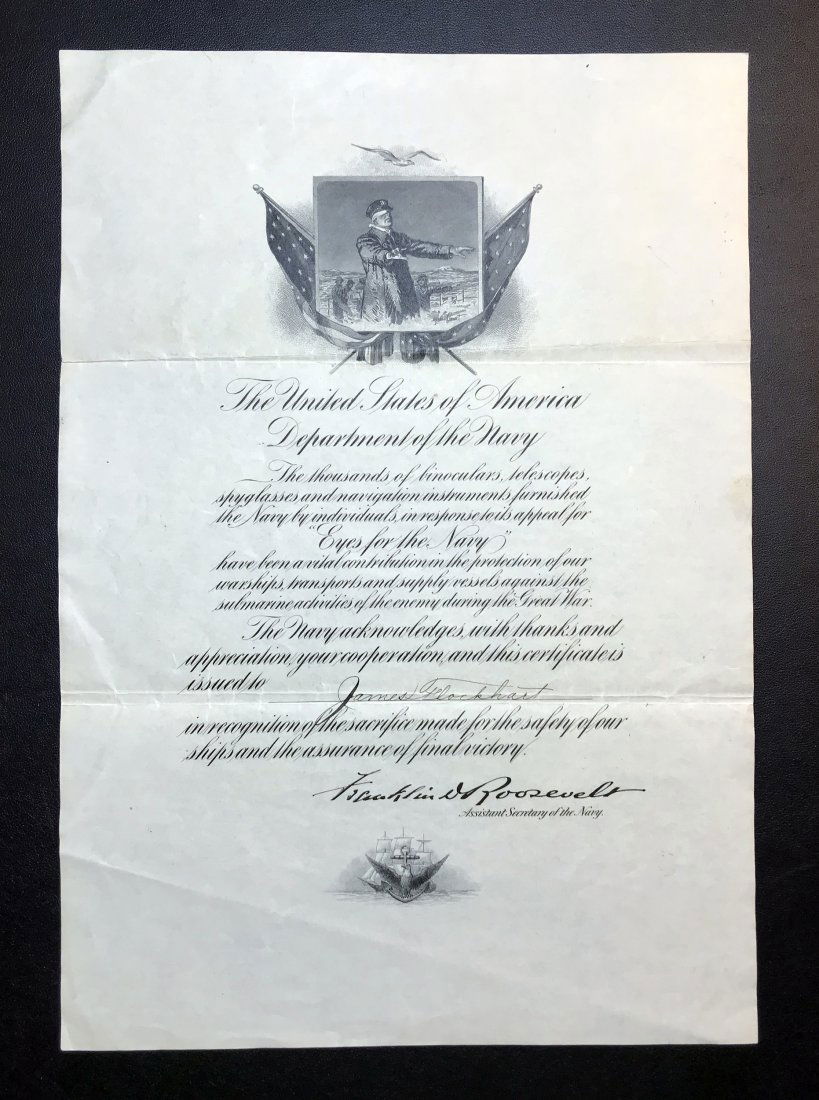 Franklin D. Roosevelt Signed Navy Presentation Letter (1 of 6)