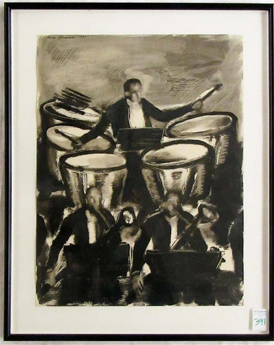 Music #17 George Johanson, Oil on Paper 1997 (1 of 1)