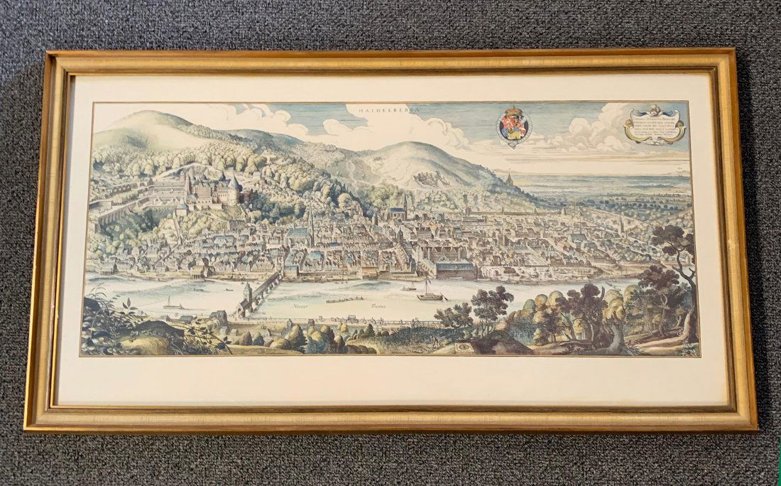 1620 Hand-colored Copperplate Engraved Haidelberga Map (1 of 1)