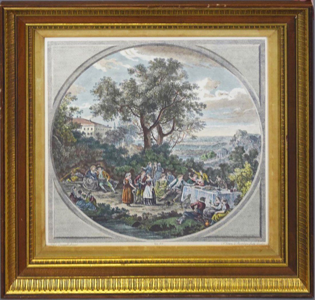1775 H/C Etching by Francesco Bartolozzi RURAL WEDDING: Hand-colored Etching by Francesco Bartolozzi (Italian 1728-1815) Entitled RURAL ITALIAN WEDDING, c. 1775 | Hand Colored Etching on paper engraved by F. Vivaris & Bartolozzi, London (Vivares (France, 1