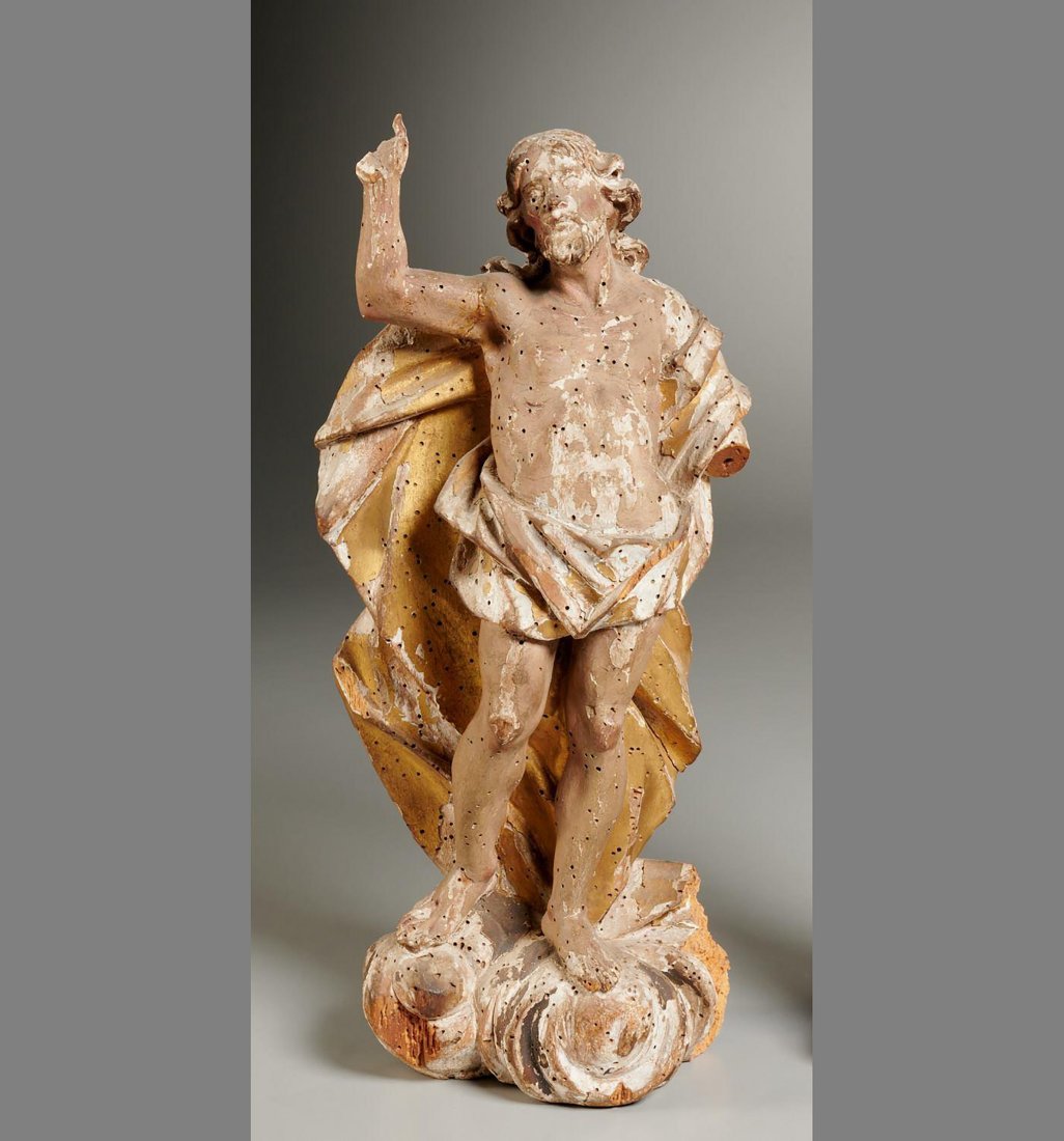 Italian Carved Wood Sculpture, Figure of Christ (1 of 4)