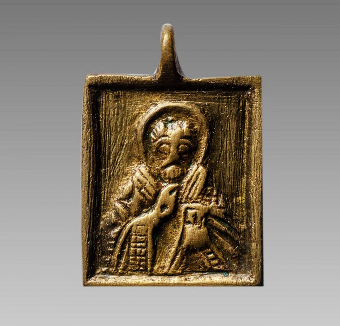 18th c. Russian Christ Pantocrator Pendant / Amulet (1 of 1)