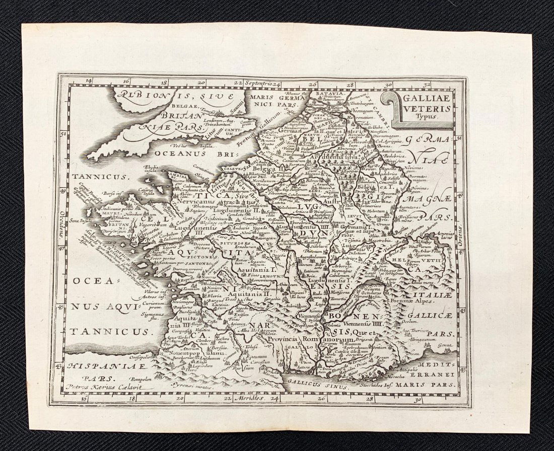 17th Century Engraved Map Galliae Veteris Typus 1661 (1 of 7)