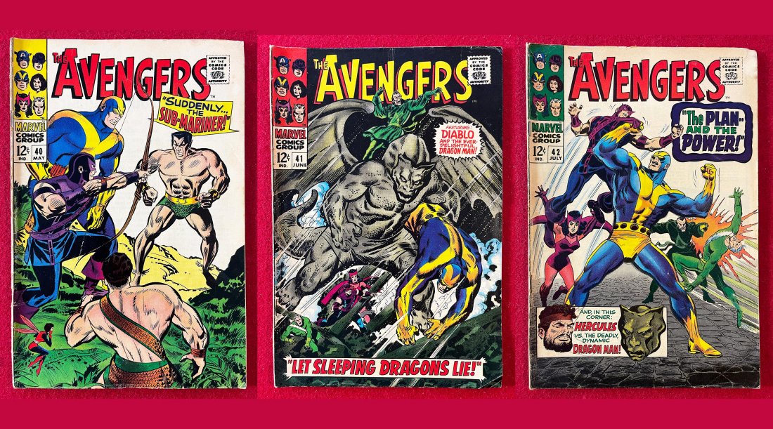 Lot of 3 - Marvel Comic Books - Avengers #40, #41 & #42 (1 of 7)