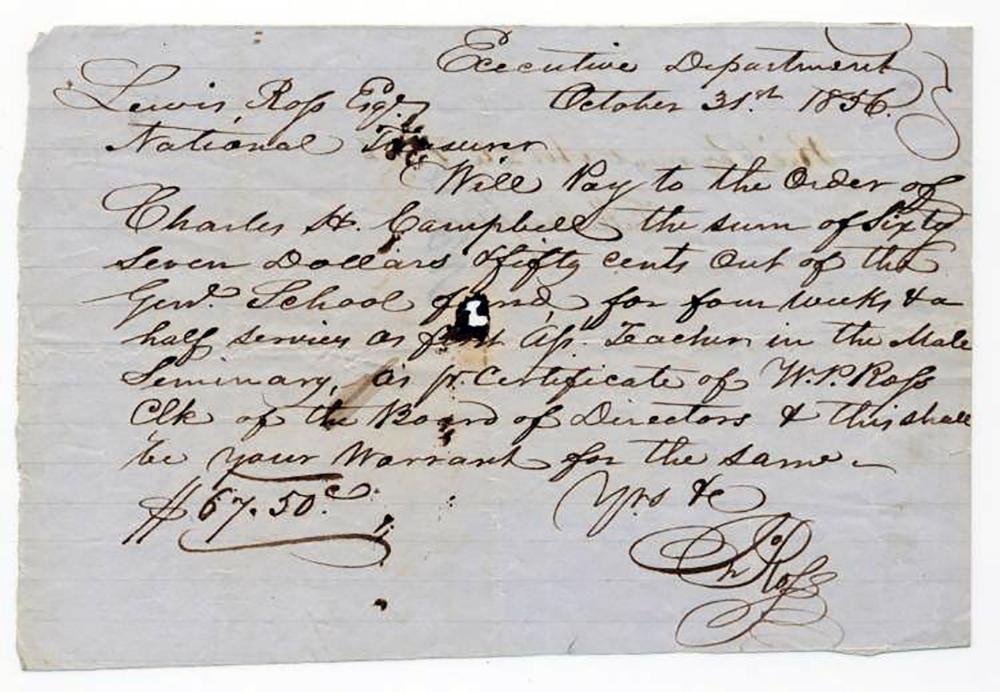 Cherokee Chief John Ross Writes & Signs Document (1 of 3)