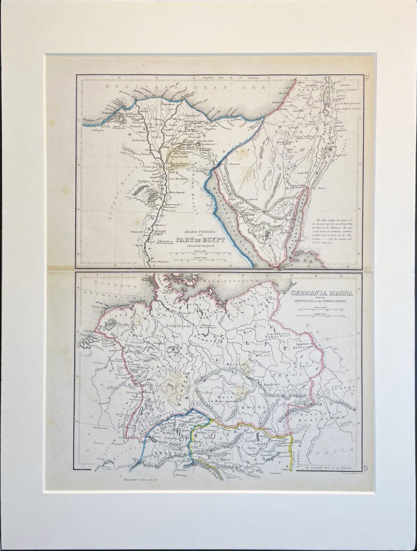 1867Map of Egypt & Germany in Antiquity, William Hughes (1 of 4)