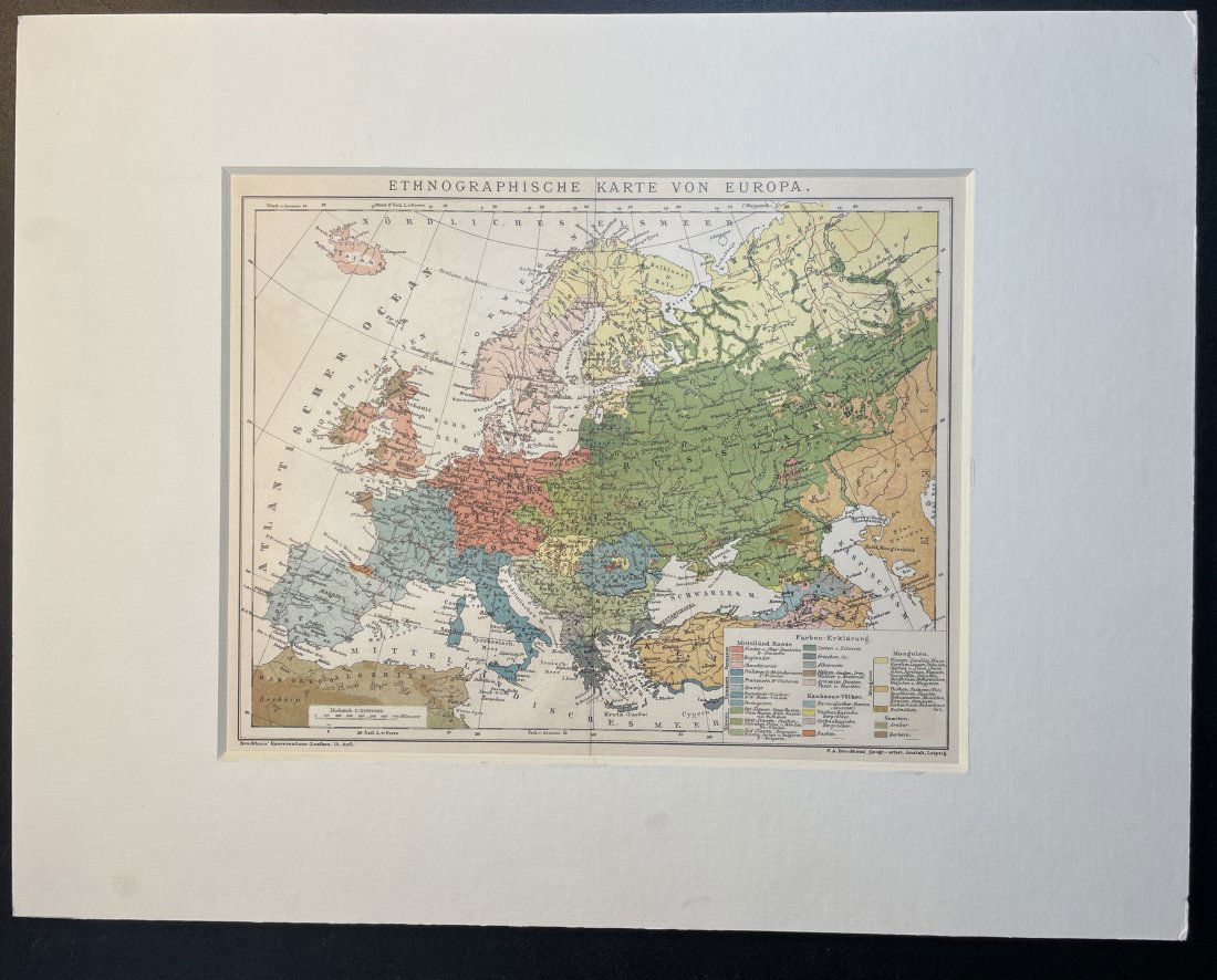 Antique Map ETHNOGRAPHISCHE KARTE VON EUROPA, J. Meyer (1 of 4)