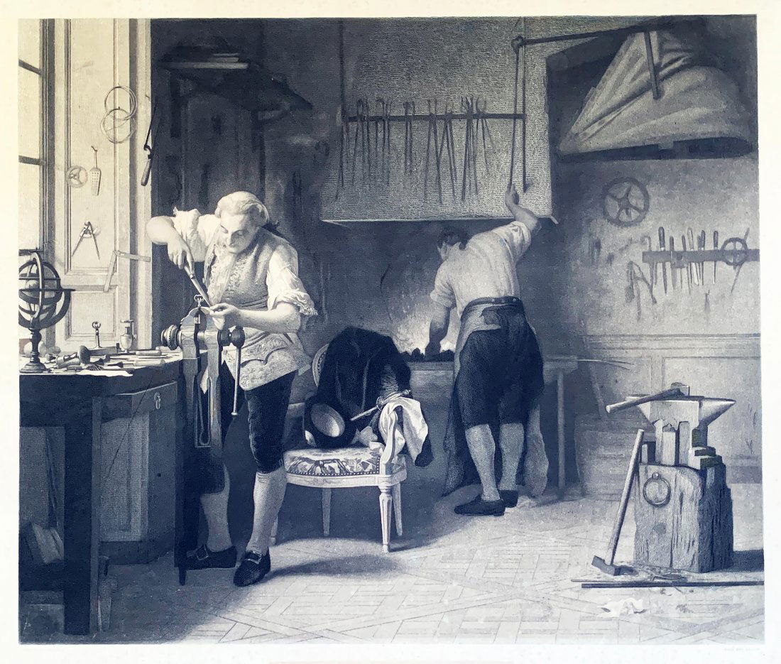 Engraving LOVIS XVI LA FORGE DU DE PALAIS VERSAILLES (1 of 5)