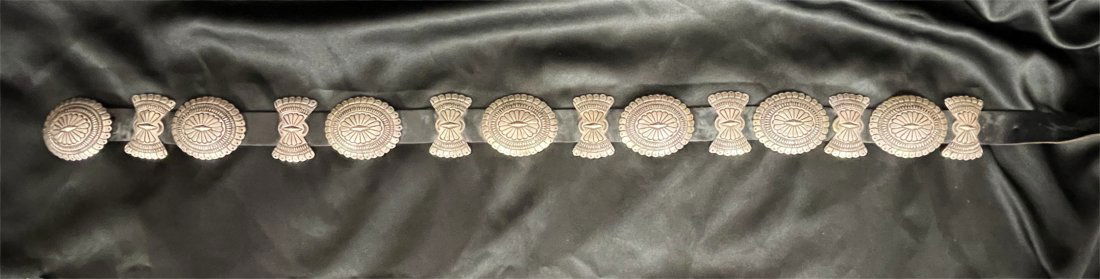 Vintage Navajo Heavy Sterling Silver Concho Belt (1 of 6)
