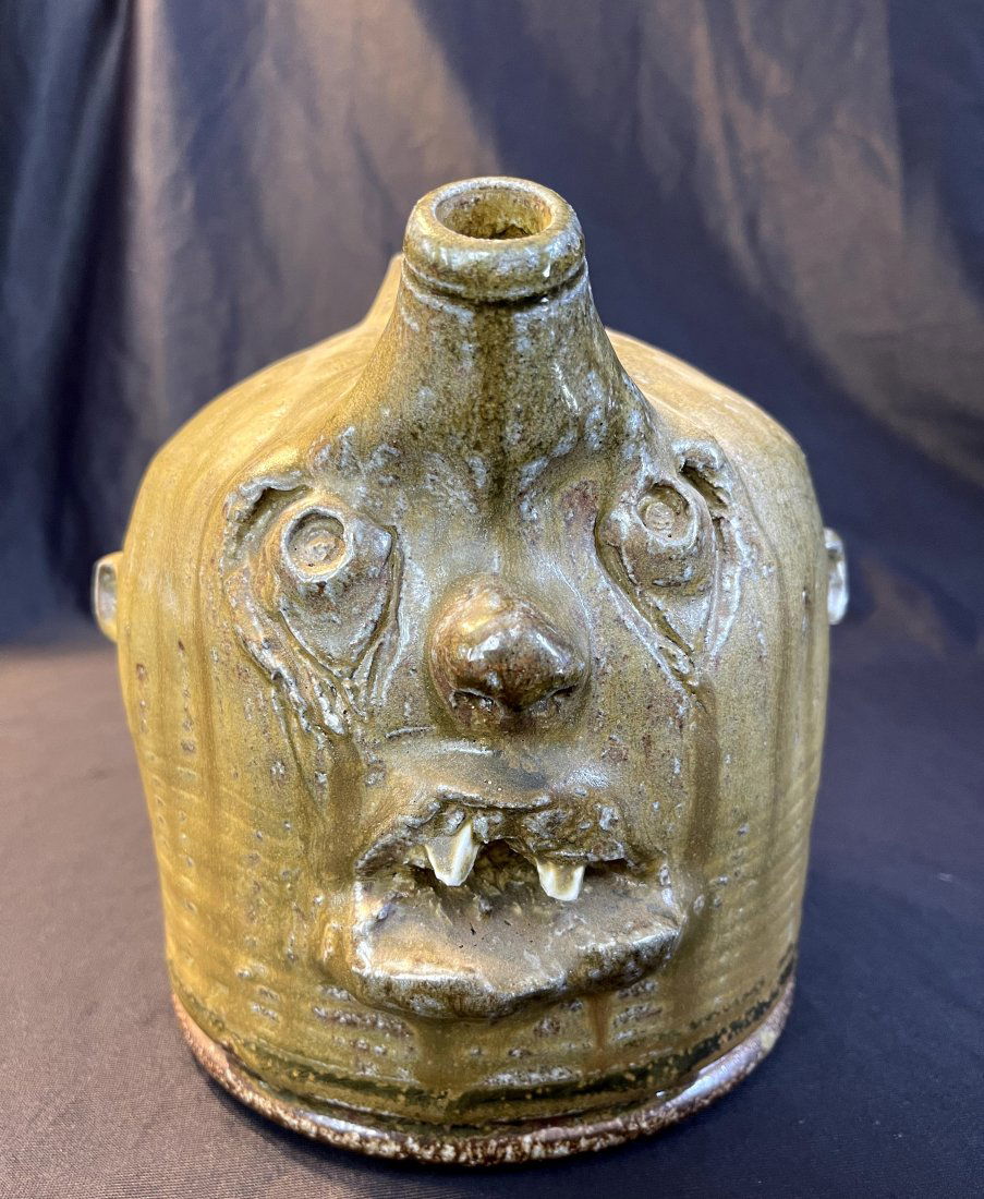 Appalachian Stoneware Face Jug by James Sullivan (1 of 8)