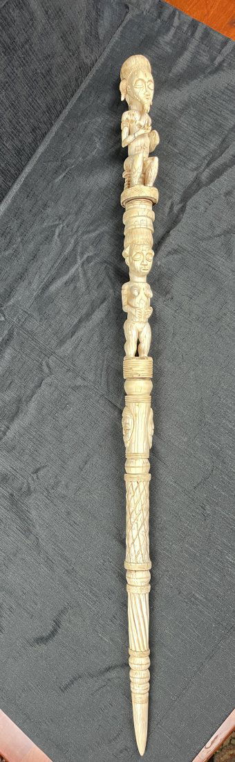 Antique Senufo Carved Figural Ivory Walking Staff (1 of 20)