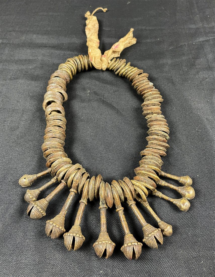 Antique West African Bronze Necklace - Yoruba, Nigeria (1 of 2)