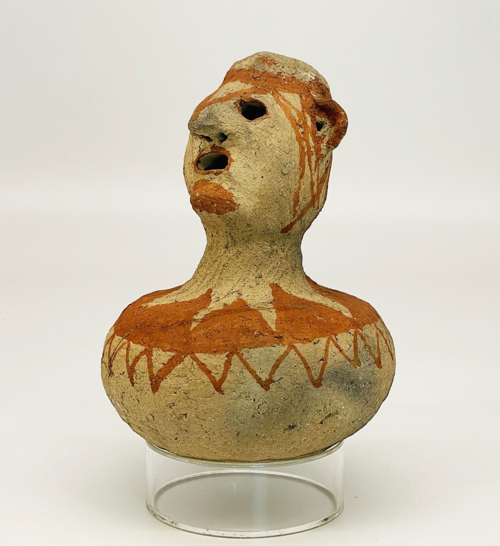 Antique Native American Tesuque Rain god Pottery (1 of 6)