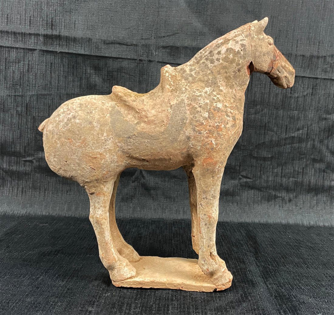 Antique Chinese Polychrome Terracotta Horse (1 of 1)