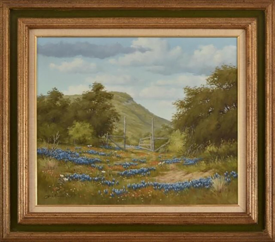 Landscape Oil Painting Joe G. Russell TEXAS BLUEBONNETS (1 of 3)