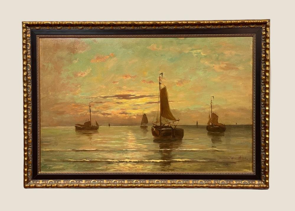 English Marine Oil Painting Manner of J.M.W. Turner (1 of 3)