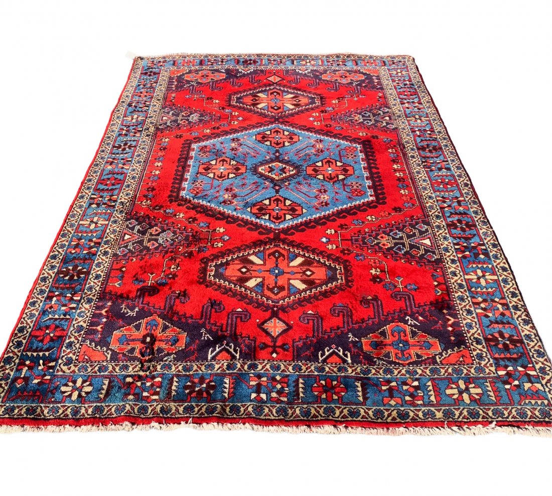 Antique Persian Hand Woven Wool Sarouk Viss Rug Carpet (1 of 8)
