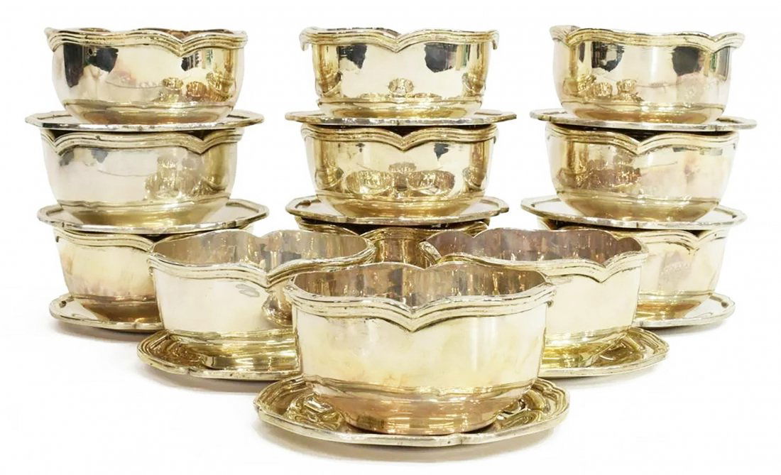 Lot of 24 Egyptian Sterling (Bowls with Underplates) (1 of 5)