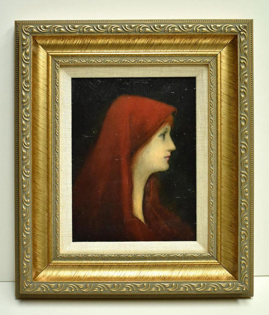 Antique Portrait Oil Painting After Jean Jacques Henner (1 of 2)