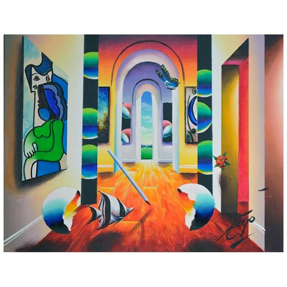 Original Painting by Ferjo Entitled "Brilliant": "Brilliant" is an original painting, oil on stretched canvas, by Ferjo. Hand signed by the artist, this piece comes with a letter of authenticity. Measures approx. 16" x 20" (image).