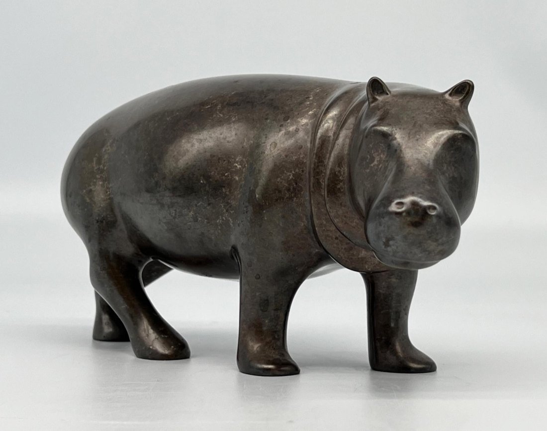 Ltd Edition Bronze Sculpture by Loet Vanderveen HIPPO (1 of 5)