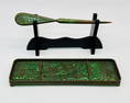 Antique Tiffany Studios Bronze & Favrile Glass Desk Items