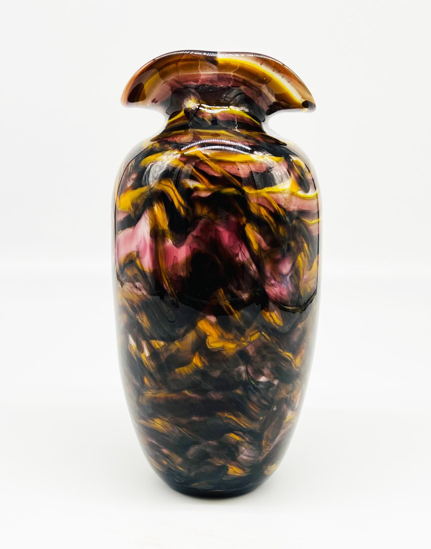 Signed Handblown Art Glass Vase (1 of 5)