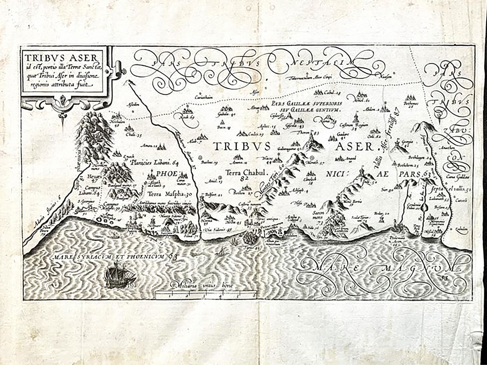 16th c. Map, Israel, Middle East - TRIBUS ASER by Christian van Adrichom (1 of 1)