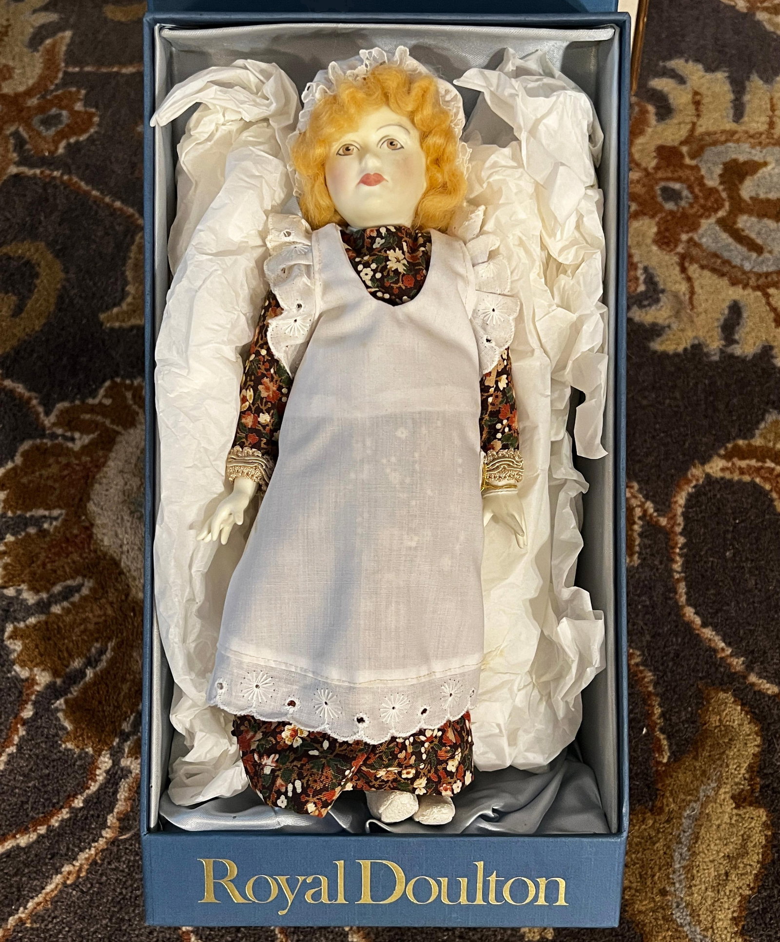 Vintage Royal Doulton Nisbet Porcelain Victorian Birthday Doll - Wednesday’s Girl: Vintage Royal Doulton England Nisbet Heirloom Porcelain Doll Named Wednesday's Girl, Crica 1980. Mint in the Box. This collector's bone ivory porcelain doll is from the Royal Doulton Edwardian Social 