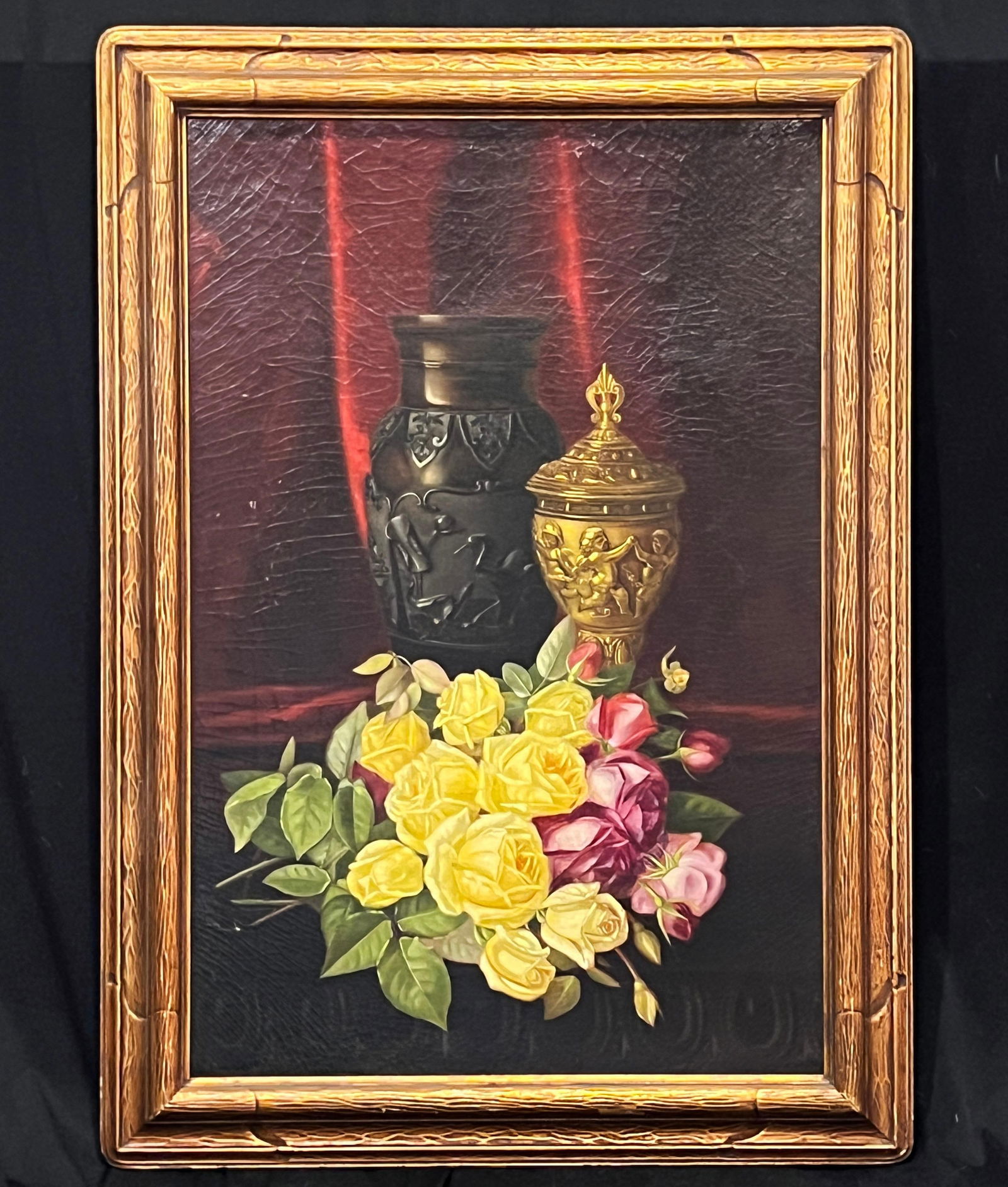 19th c. Irving Lewis Bacon Floral Still Life Oil Painting (1 of 3)