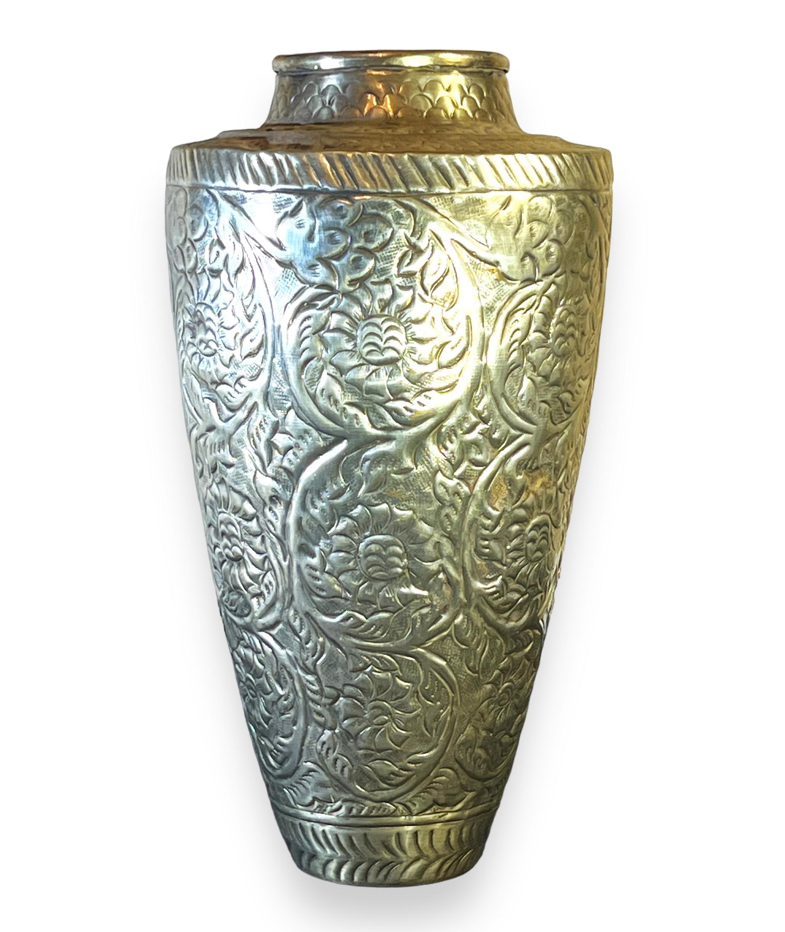 Large Indian / Persian Silver Repousse Urn Vase (1 of 2)