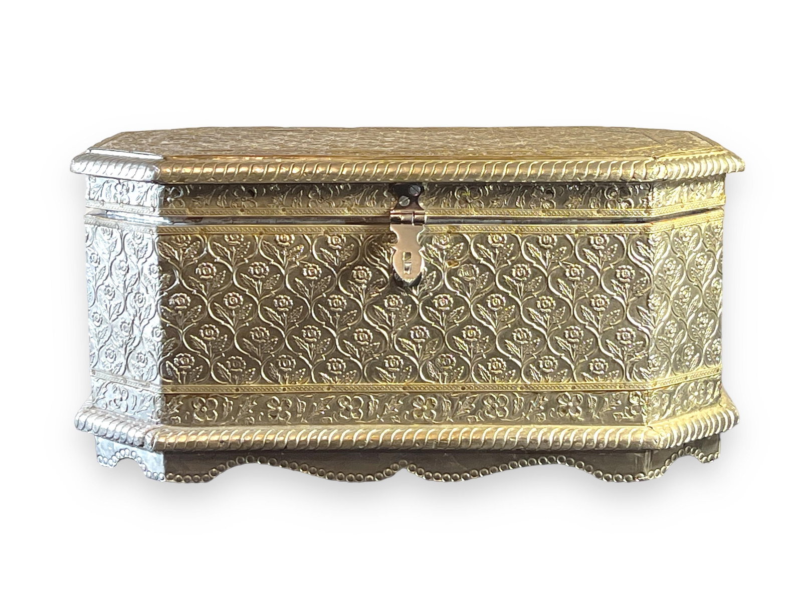 Large Vintage or Older Indian Casket Jewelry Box / Vanity Chest (1 of 9)