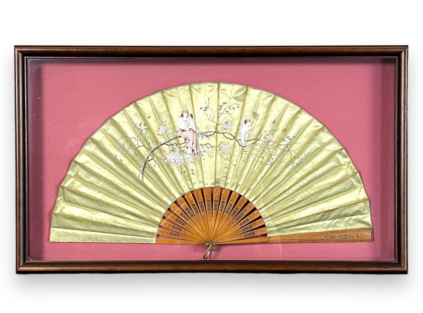 Antique French Hand Painted Silk Fan (1 of 5)