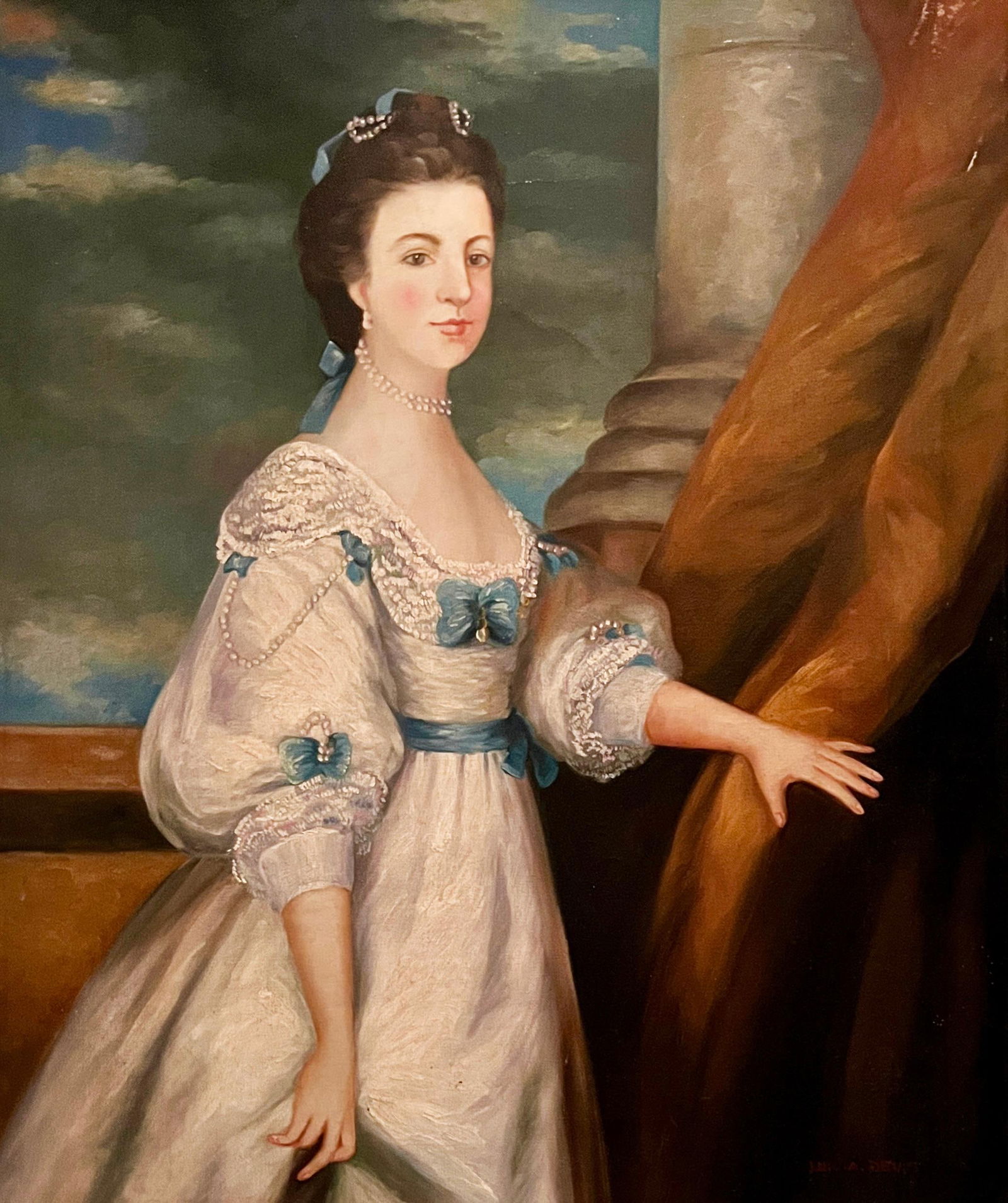 Portrait Oil Painting After Francis Cotes of the. HON. ELIZABETH BOOTH (1 of 2)