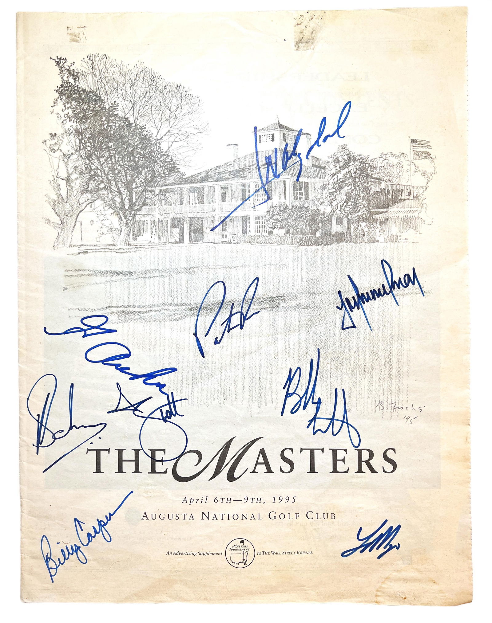 1995 Masters Winners Multi Signed Wall Street Journal Insert (1 of 2)