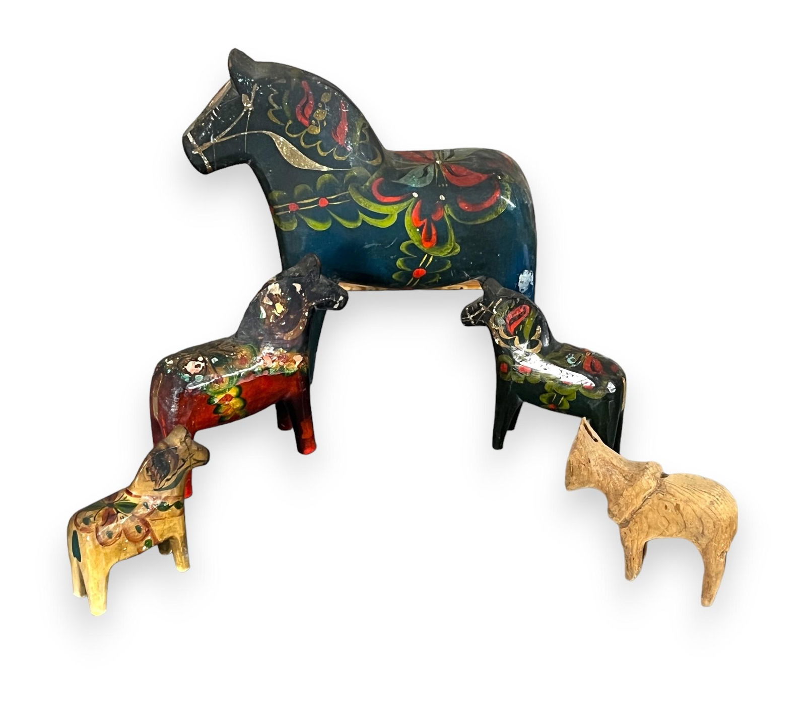 Set of 5 Rare Original Olsson Brothers World's Fair 1939 "Dala" Horse Sculptures (1 of 1)