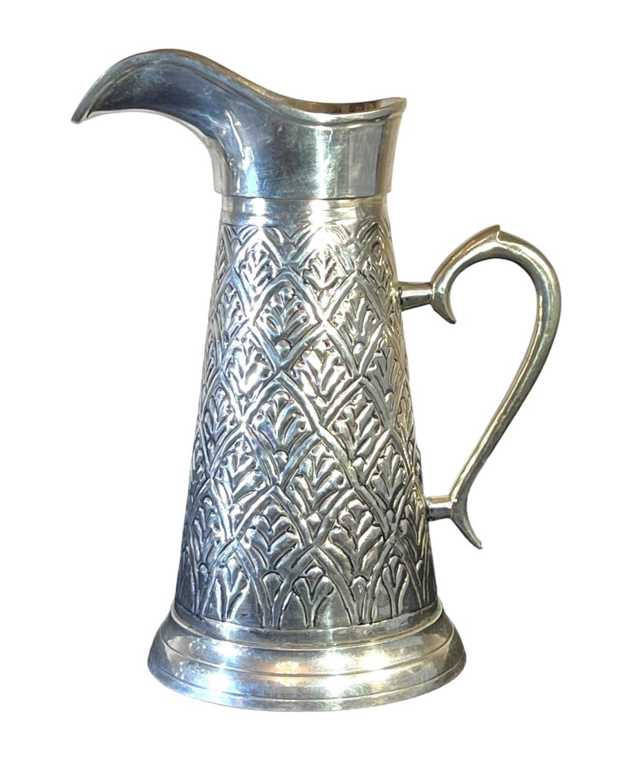 Hammered Silver Plated Brass Vase Pitcher (1 of 2)